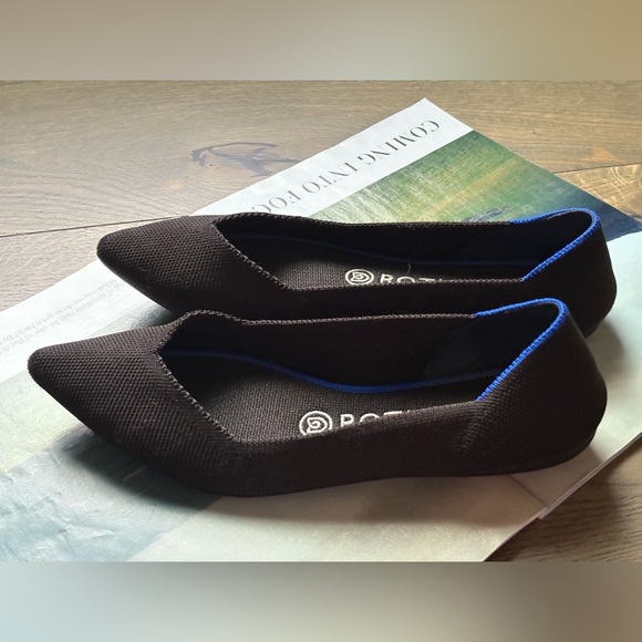 Rothy’s “THE POINT” Knitted Pointed Toe Slip On Flats Sustainable Black Size 8 - Picture 7 of 15